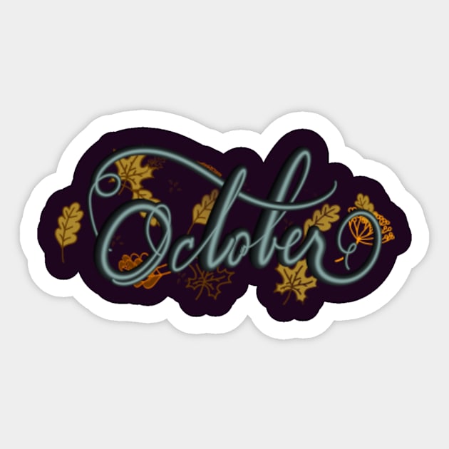 October Sticker by cecilestees